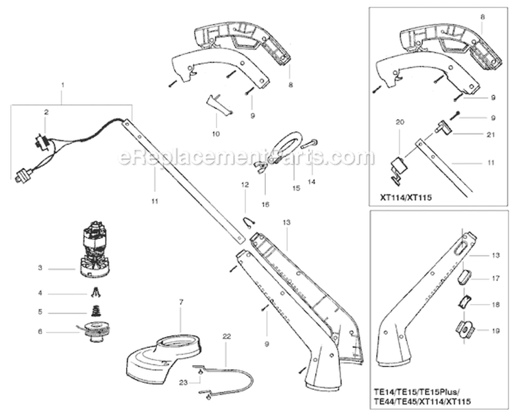 Page A Diagram and Parts List for SG14  Weed Eater Trimmer